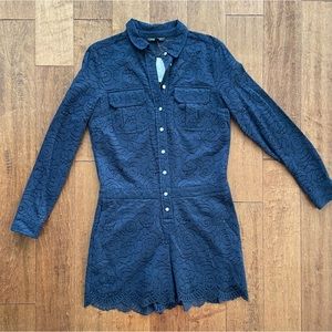 Banana Republic Navy Blue Lace Romper - Size 8